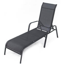 ROJAPLAST Zwc-52 Fémből Készült Állítható Kerti Nyugágy, 194 cm - Fekete