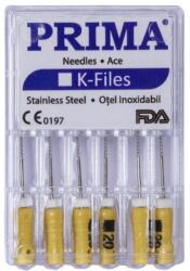 Prima Ace Endodontice Kerr K-Files, Nr. 20 Galbene, 25 mm, pentru Canal Radicular, Prima, 6 Bucati (VTR-0629-20-GLB)