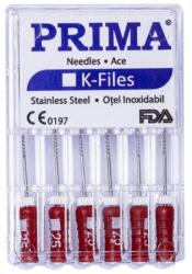 Prima Ace Endodontice Kerr K-Files, Nr. 25 Rosii, 25 mm, pentru Canal Radicular, Prima, 6 Bucati (VTR-0629-25-ROS)