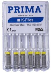 Prima Ace Endodontice Kerr K-Files, Nr. 08 Gri, 25 mm, pentru Canal Radicular, Prima, 6 Bucati (VTR-0629-08-GRI)