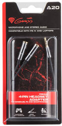 NATEC A20 Premium 4-PIN headset adapter PS4, PC és okostelefonokhoz