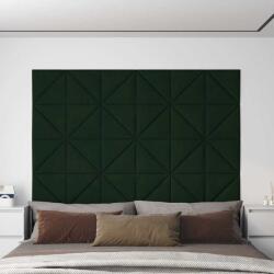 vidaXL 12 db sötétzöld bársony fali panel 30x30 cm 0, 54 m2 (343949)
