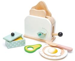 Tender Leaf Set de joaca, Prajitor de paine din lemn, Breakfast toaster, Tender Leaf Toys, 10 piese