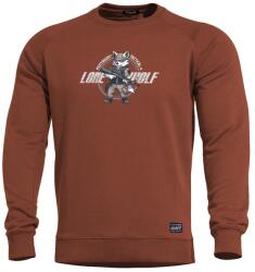 PENTAGON Férfi kapucni nélküli pulóver Lone Wolf, bordó vörös