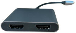  USB-C átalakító HUB - 2x HDMI, USB 3.0 és USB-C portokkal, több kijelző és eszköz csatlakoztatásához, gyors adatátvitel és stabil kapcsolat laptophoz és PC-hez