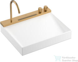 Hansgrohe AVALEGRA AquaUnit 58x47, 5 cm-es mosdórendszer zuhanyvízsugárral, matt fehér/szálcsiszolt bronz 22472140 (22472140)