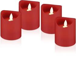 Goobay Set 4 lumanari LED, rosu, 2700 K, lumina calda Goobay (CANDLE-WAX/LED-01RD-GBAY)