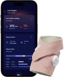 Owlet Dream Sock okos zokni 0-18 hónapig - Rózsaszín - adivstore
