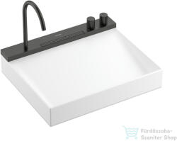Hansgrohe AVALEGRA AquaUnit 58x47, 5 cm-es mosdórendszer zuhanyvízsugárral, matt fehér/szálcsiszolt fekete króm 22472340 (22472340)