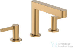 Hansgrohe FINORIS 110 3 üléses mosdó csaptelep click-clack leeresztővel, szálcsiszolt bronz 76033140 (76033140)