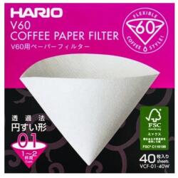 HARIO V60-01 papírszűrők 40 db, fehér (VCF-01-40W)