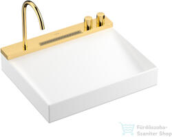 Hansgrohe AVALEGRA AquaUnit 58x47, 5 cm-es mosdórendszer zuhanyvízsugárral, matt fehér/polírozott arany hatású 22472990 (22472990)