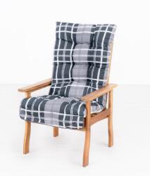 Beo Fotel párna keményfa kerti bútorba Szürke-fekete kockás M215 (28214)