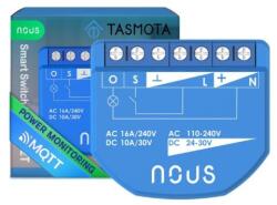 Nous B2T okos Wi-Fi-s 1 áramkörös, fogyasztásmérõs mini kapcsolórelé modul (Tasmota firmware, Matter kompatibilis) (NOU-REL-B2T-1PM) - smart-otthon