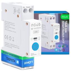 Nous D1T DIN-sín kompatibilis Wi-Fi-s fogyasztásmérõs relémodul, Tasmota firmware, Matter kompatibilis, 16A (NOU-REL-D1T)