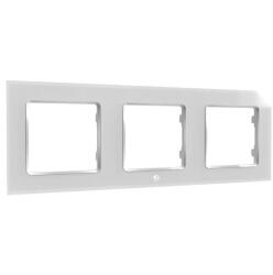 Shelly Wall Switch sorolókeret, 3-as fehér üveg elõlapos (ALL-KAP-WF3-W) - smart-otthon