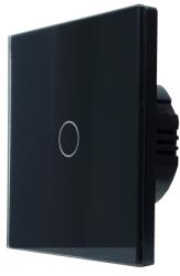 SmartWise T61 UNI Wi-Fi + eWeLink-Remote, univerzális bekötésű, 1 áramkörös, okos érintõkapcsoló, fekete üveg elõlappal (SMW-BUN-T61-WIFIBT-B)