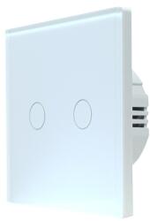 SmartWise T62 UNI Wi-Fi + eWeLink-Remote, univerzális bekötésű, 2 áramkörös, okos érintõkapcsoló, fehér üveg elõlappal (SMW-BUN-T62-WIFIBT-W)