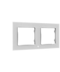 Shelly Wall Switch sorolókeret, 2-es fehér üveg elõlapos (ALL-KAP-WF2-W) - smart-otthon