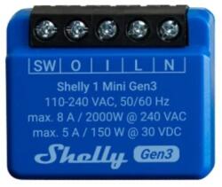 Shelly 1 Mini GEN3, egy áramkörös WiFi + Bluetooth okosrelé (ALL-REL-PLUSMINI1-R3)
