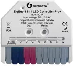  Gledopto GL-C-301P Ultra Mini Zigbee Pro+ 5-in-1-ben okos LED vezérlés, Zigbee+2.4GHz RF, kapcsolóbemenettel (GLE-REL-C301P) - smart-otthon