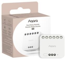 Aqara T2 mini 2 áramkörös relémodul, fogyasztásméréssel, motoros redõnyvezérléshez (Zigbee) (AQA-REL-T2LN)