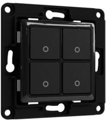 Shelly Wall Switch fali villanykapcsoló, 4 gombos fekete (ALL-KAP-WS4-B) - smart-otthon