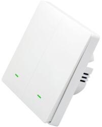 SmartWise B62 UNI Zigbee 3.0 + RF, univerzális bekötésű, 2 áramkörös, fizikai nyomógombos okos villanykapcsoló, fehér (SMW-BUN-B62-ZBRF-W)