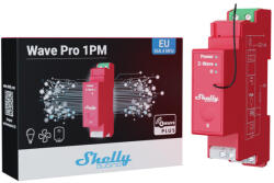 Shelly Qubino Wave PRO 1PM egy áramkörös, DIN-sínre illeszthetõ, fogyasztásmérõs okosrelé, Z-Wave protokoll kompatibilis (ALL-REL-WAVEPRO1PM)