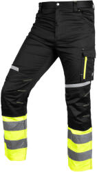 NEO TOOLS Láthatósági munkásnadrág, Mix&Match, 1. osztályú láthatóság, 240g/m2, 58%pamut, 40%poliészter, 2%elasztán, külső zsebekkel, profilozott térdbetétekkel, fekete-sárga, több méretben (81-795-L)