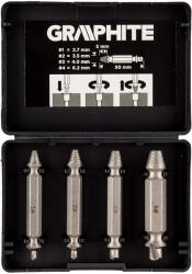 GRAPHITE Törtcsavar kihajtó készlet, 2 oldalas, 4db-os, M5-M14, S2 acél (54T429)