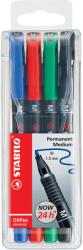 STABILO Alkoholos marker készlet, 1 mm, STABILO "OHPen M", 4 különböző szín (843/4) - mystock
