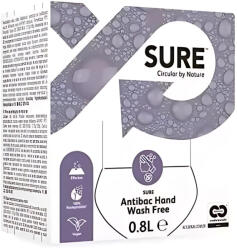 Sure Antibac HandWash Free tejsav alapú, fertőtlenítő hatású folyékony szappan, 100%-osan lebomló 800ml (6db/karton) (101109483)