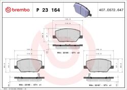 BREMBO fékbetétkészlet, tárcsafék BREMBO P 23 164X for JEEP, FIAT, ALFA ROMEO, CHRYSLER (P 23 164X)
