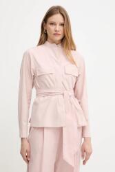 Weekend Max Mara pamut ing kabát rózsaszín, átmeneti, 2515041013600 - rózsaszín 38