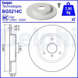 DELPHI féktárcsa DELPHI BG5214C (BG5214C)