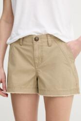 Zadig&Voltaire pamut rövidnadrág női, zöld, sima, közepes derékmagasságú, WWBS01155 - zöld 34