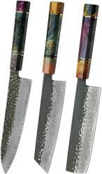 HARAHU SE-37549 damaszk konyhakés készlet - Multiszínű KP37549