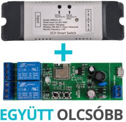 SmartWise 85V-250V AC két áramkörös, Wi-Fi+Bluetooth NO/NC okosrelé