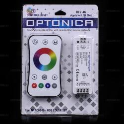 OPTONICA Érintős 2, 4GHz RF RGB LED szalag vezérlő lapos távirányító, színes szalagok vezérléséhez. 1 év. gar (6349)