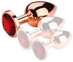 MyPlayToys Bijou Rouge - prémium piros arany anális plug L 8, 5 x 4 cm