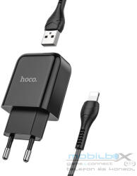 hoco. travel charger USB A + cable USB A to Lightning 2.1A N2 black