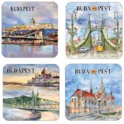 Czworka Parafa poháralátét 4db-os szett, Budapest (pohalá4G-BU)