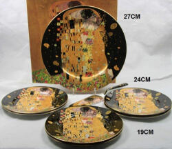 P&P Import Porcelán süteményes készlet lapáttal, 6 személyes, 27/19cm, Klimt: The Kiss (W9KL327-09114)