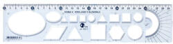 Optima Sablon vonalzó OPTIMA kék 30cm (15.0125703)