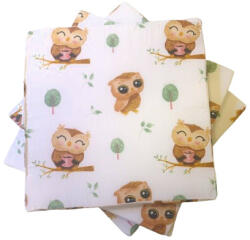  Pamut borítású székpárna - ülőpárna 35x35x2 cm / bagoly mintával