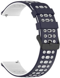 RMPACK Huawei Watch GT 5 46mm Szilikon Óraszíj Hole Style Minimal Pótszíj Sötétkék-Fehér