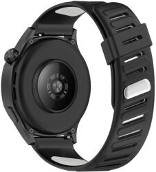 RMPACK Huawei Watch GT 5 46mm Óraszíj Future Twill Design Pótszíj Szilikon Szíj Fekete-Fehér