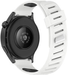 RMPACK Huawei Watch GT 5 46mm Óraszíj Future Twill Design Pótszíj Szilikon Szíj Fehér-Fekete