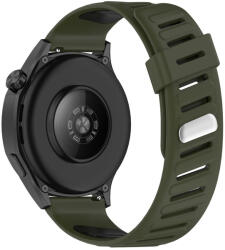 RMPACK Huawei Watch GT 5 46mm Óraszíj Future Twill Design Pótszíj Szilikon Szíj KatonaZöld-Fekete